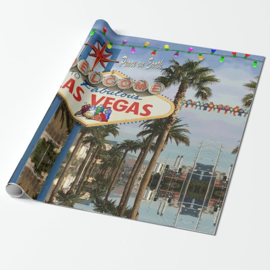 Las Vegas "Peace on Earth"-pakpapier Cadeaupapier (Uitgerold)