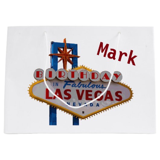 Las Vegas Personalized Birthday Gift Bag Groot Cadeauzakje (Voorkant)