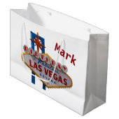 Las Vegas Personalized Birthday Gift Bag Groot Cadeauzakje (Voorkant Gekanteld)