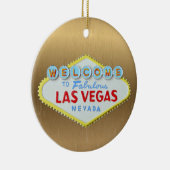 Las Vegas Personalized Holiday Gold Keramisch Ornament (Rechts)