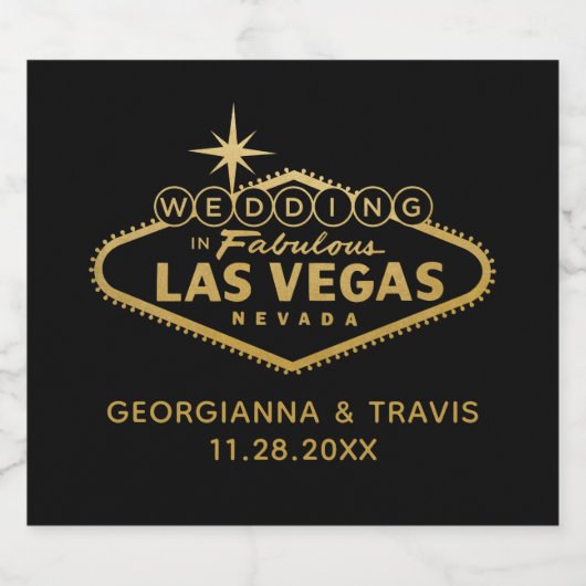 Las Vegas Personalized Wedding Favor Bier Etiket (Enkel label)