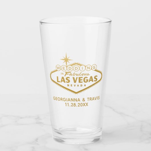 Las Vegas Persoonlijke huwelijksbriefing Favor Glas (Voorkant)