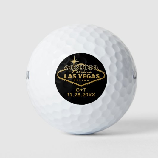 Las Vegas Persoonlijke huwelijksbriefing Favor Golfballen (Voorkant)