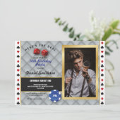 Las Vegas Photo Casino Dice Party Verjaardag Kaart (Staand voorkant)