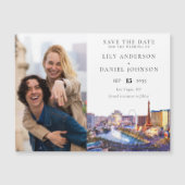 Las Vegas Photo Wedding Save The Date Magnetische Uitnodiging (Voorkant)