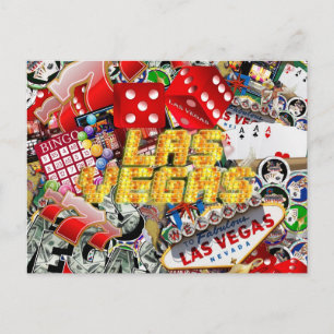 Las Vegas-pictogrammen - Neonlichten Briefkaart