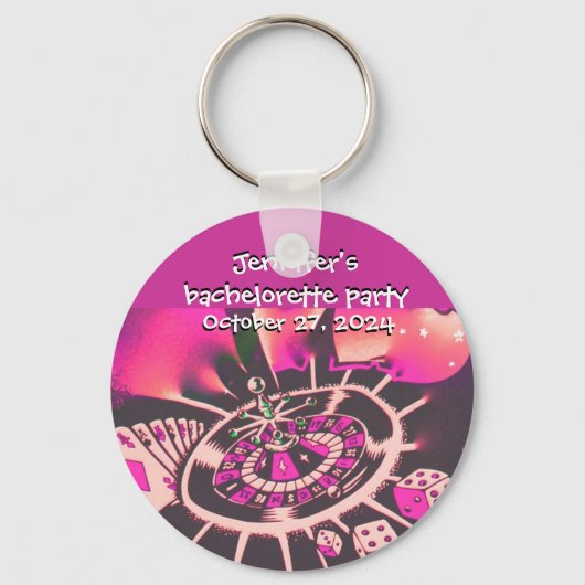 Las Vegas Pink Bachelorette Sleutelhanger (Voorkant)