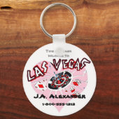 Las Vegas Pink Heart Baggage I.D. Sleutelhanger (Voorkant)