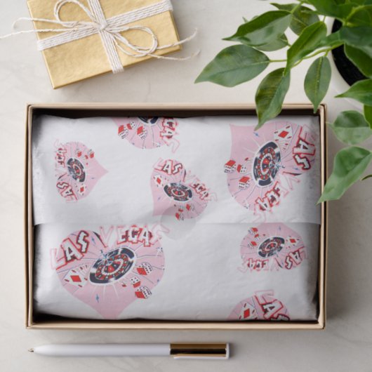 Las Vegas Pink Hearts Girly Tissuepapier (Geschenk)