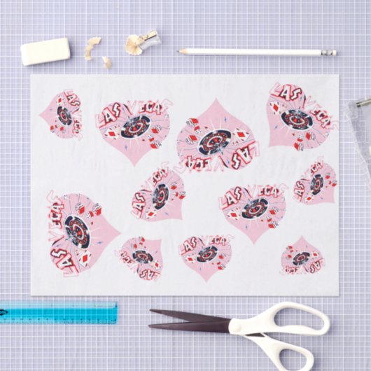 Las Vegas Pink Hearts Girly Tissuepapier (Craft)