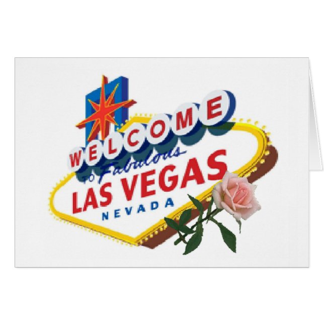 Las Vegas Pink Rose Kaart (Voorkant Horizontaal)