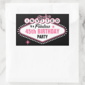 Las Vegas Pink Uitnodiging Rechthoekige Sticker (Tas)