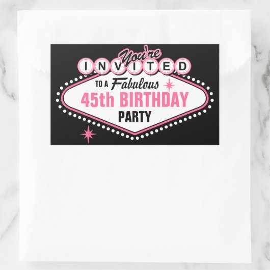 Las Vegas Pink Uitnodiging Rechthoekige Sticker (Tas)