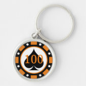 Las Vegas poker chip 100 token aangepaste ronde si Sleutelhanger (Voorkant)