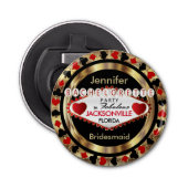 Las Vegas Poker Chip - Bachelorette Party Button Flesopener (Voorkant)