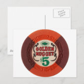 Las Vegas Poker Chip Casino Gambling verouderde Briefkaart (Voorkant / Achterkant)