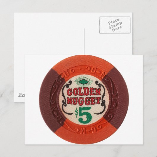 Las Vegas Poker Chip Casino Gambling verouderde Briefkaart (Voorkant / Achterkant)
