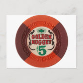 Las Vegas Poker Chip Casino Gambling verouderde Briefkaart (Voorkant)