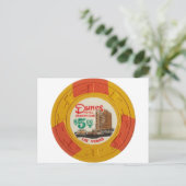 Las Vegas Poker Chip Casino Gambling verouderde Briefkaart (Staand voorkant)