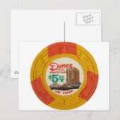 Las Vegas Poker Chip Casino Gambling verouderde Briefkaart (Voorkant / Achterkant)