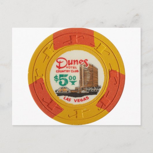 Las Vegas Poker Chip Casino Gambling verouderde Briefkaart (Voorkant)