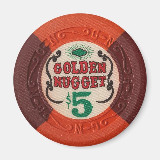 Las Vegas Poker Chip Casino Gambling verouderde Magneet (Voorkant)