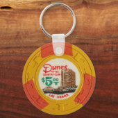 Las Vegas Poker Chip Casino Gambling verouderde Sleutelhanger (Voorkant)