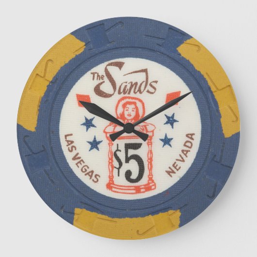 Las Vegas Poker Chip Modern Acryllic Clock Grote Klok (Voorkant)