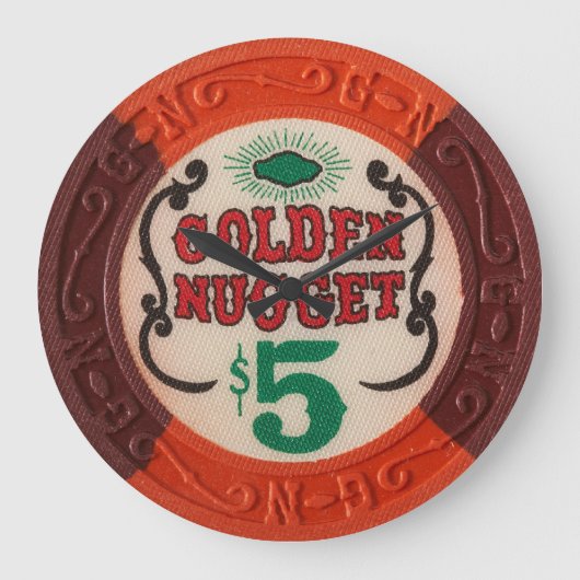 Las Vegas Poker Chip Modern Acryllic Clock Grote Klok (Voorkant)