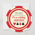 Las Vegas Poker Chip Red en White Wedding Kaart<br><div class="desc">Daag je gasten af door hen deze rode en griezelige witte pokerchips trouwuitnodigingen te sturen. Ze wachten vol ongeduld om bij je te zijn op deze leuke bruiloft.</div>