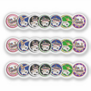 Las Vegas Poker Chip Rijen Sticker