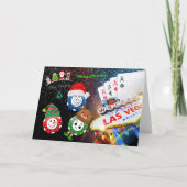 Las Vegas Poker Chips Kerst Kaart (Voorkant)