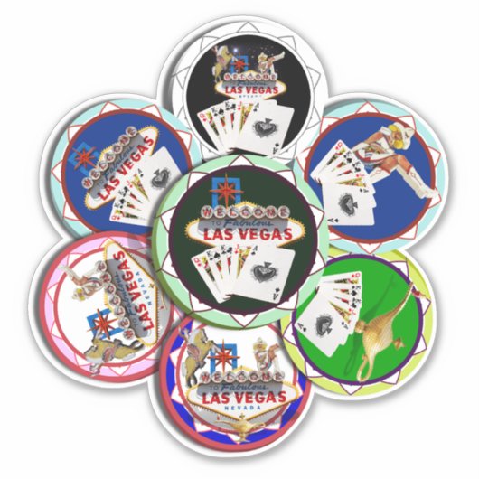 Las Vegas Poker Chips Sticker (Voorkant)