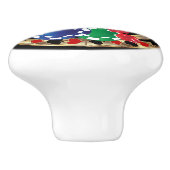 Las Vegas Poker Design - Gold Keramische Knop (Zijkant)