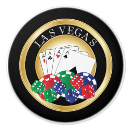 Las Vegas Poker Design Keramische Knop