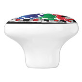 Las Vegas Poker Design - Silver Keramische Knop (Zijkant)