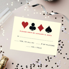 Las Vegas Poker Kaart Suit Zwart Cream Bruiloft RS