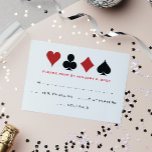 Las Vegas Poker Kaart Suit Zwart Wit Bruiloft RSVP<br><div class="desc">Verbluf je gasten door ze deze fantastische zwart,  wit en rood poker speelkaart past bij RSVP-kaart samen met hun uitnodiging. Ze zullen reikhalzend uitkijken naar deze zeker leuke bruiloft!</div>