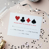Las Vegas Poker Kaart Suit Zwart Wit Bruiloft RSVP