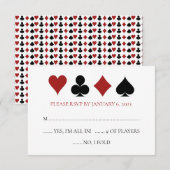Las Vegas Poker Kaart Suits Wedding RSVP (Voorkant / Achterkant)