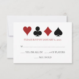 Las Vegas Poker Kaart Suits Wedding RSVP