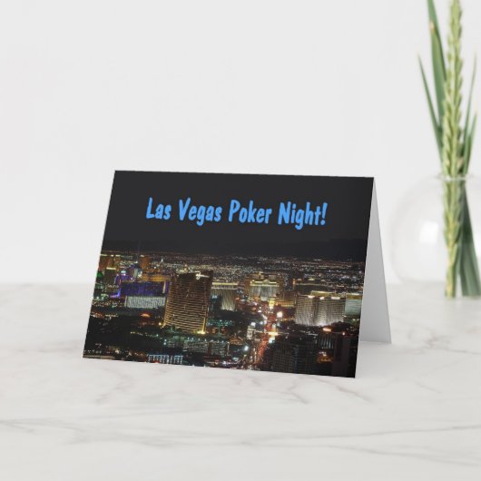 Las Vegas Poker Night Invitation Card. (Voorkant)