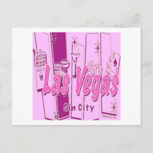 Las Vegas Pop Art Retro Briefkaart