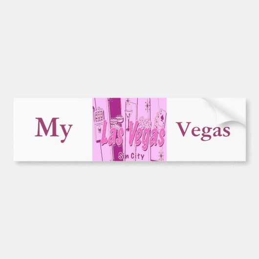 Las Vegas Pop Art Retro Bumpersticker (Voorkant)