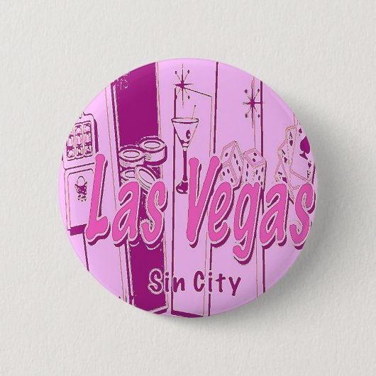 Las Vegas Pop Art Retro Ronde Button 5,7 Cm (Voorkant)