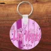 Las Vegas Pop Art Retro Sleutelhanger (Voorkant)