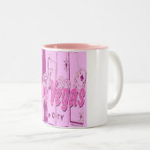 Las Vegas Pop Art Retro Tweekleurige Koffiemok (Voorkant rechts)