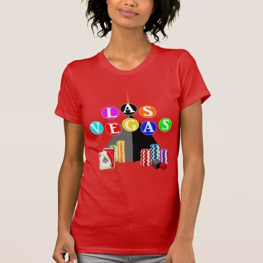 Las Vegas Pyramid en Poker Chips T-shirt (Voorkant)