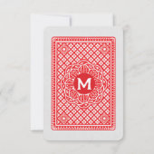 Las Vegas Queen of Hearts Speel RSVP Kaartje (Achterkant)