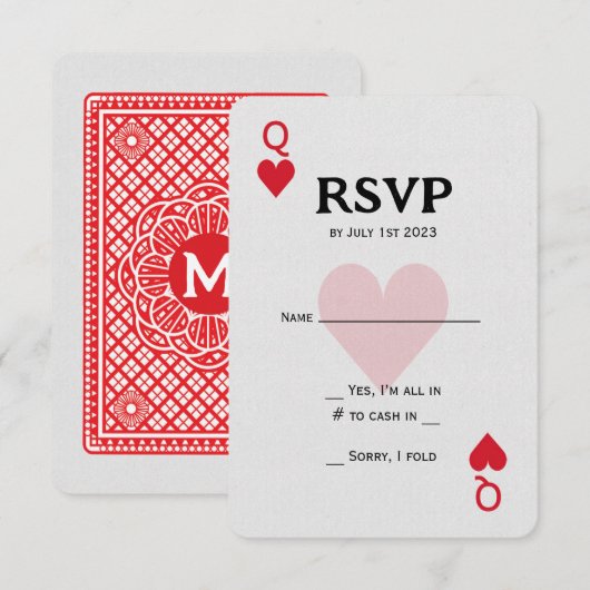 Las Vegas Queen of Hearts spelen RSVP (Voorkant / Achterkant)